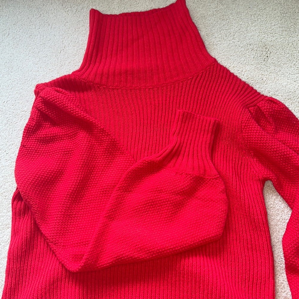 SHEIN red turtleneck sweater